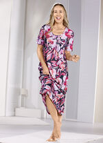 Laurina Nachthemd mit Absteppung und Faltenlegung vorne 