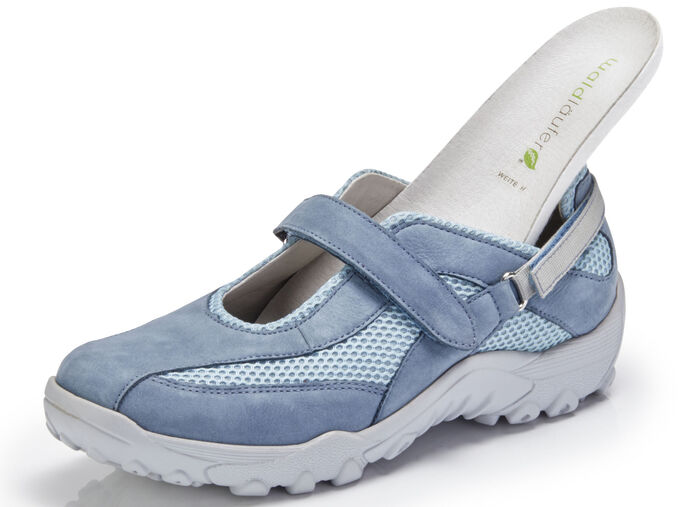 Waldl&auml;ufer Slipper mit verstellbaren Klettverschl&uuml;sse JEANS