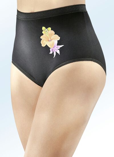 Fünferpack Slips mit Blumenmotiv 