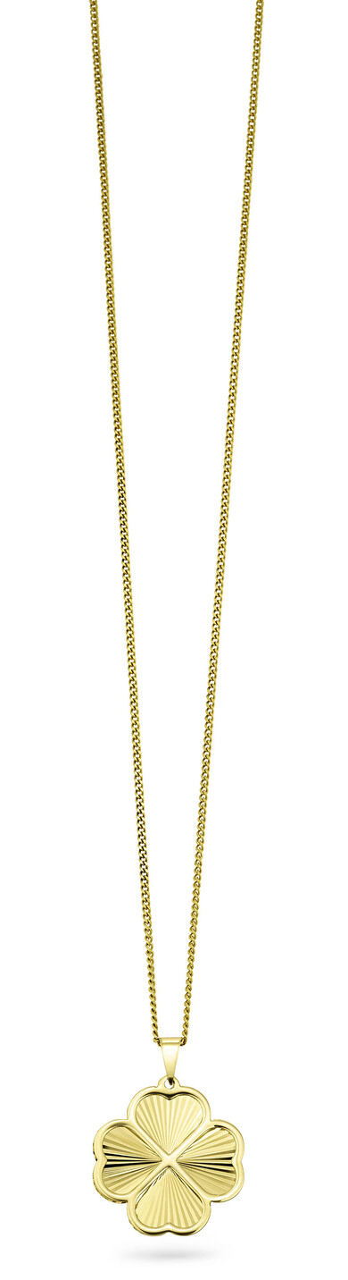 Kleeblatt Anhänger Aus 9 Karat Gold - Kleiner Glücksbringer Als Charm | Ideal Für Halsketten