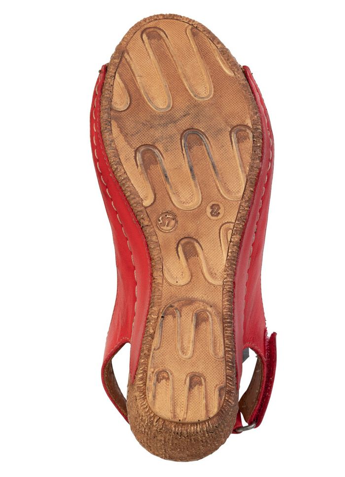 Gemini, trendige Damen-Sandaletten, Weite G, mit verstellbarer Klettspange ROT-BUNT