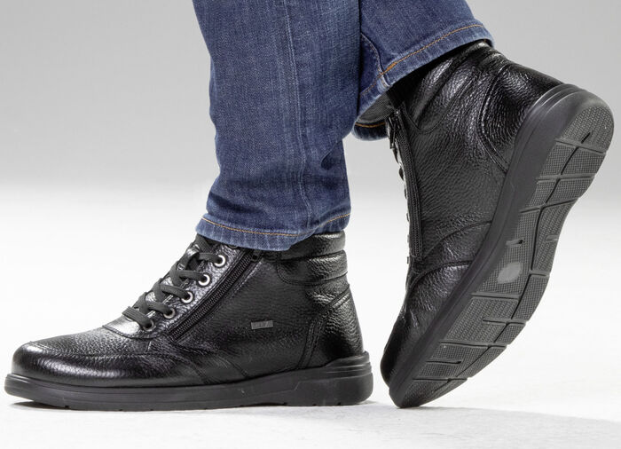 GINO GALANTE, gefütterte Herren-Boots, Winterschuhe, mit Reißverschluss SCHWARZ