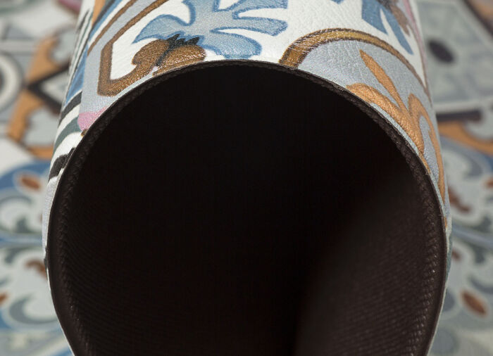 Strapazierfähiger Küchenläufer und -teppich im Fliesen-Design BLAU-GRAU