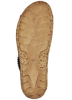 Gemini, bequeme Damen-Pantoletten, Weite G, mit Klettverschluss SCHWARZ-COGNAC