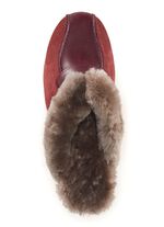 ELENA EDEN Pantoffel mit echtem Lammfellfutter BORDEAUX-BRAUN