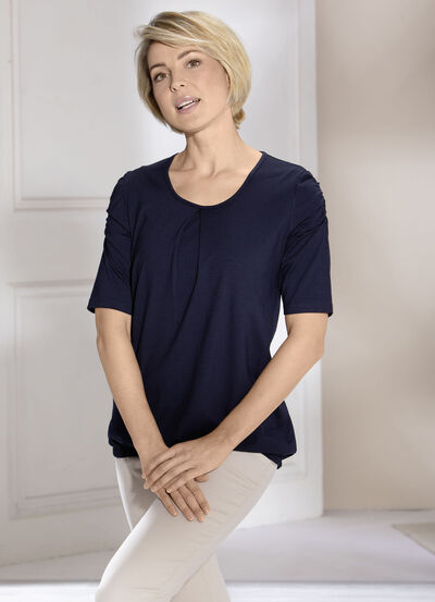 Shirt mit Kellerfalte in 2 Farben 