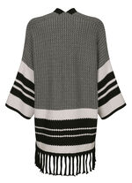 Poncho-Strickjacke in Jacquard-Dessin 