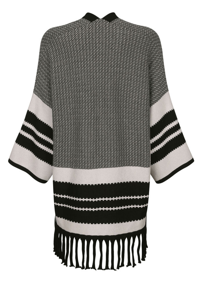 Poncho-Strickjacke in Jacquard-Dessin 