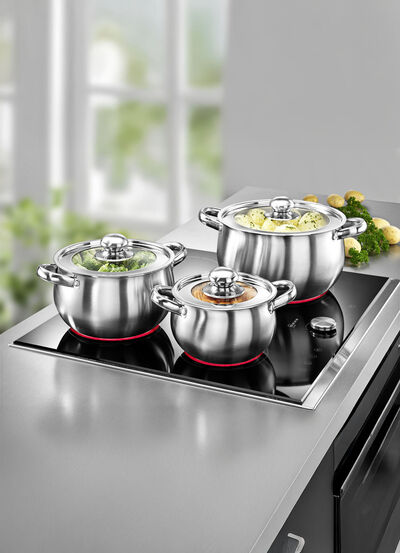 Edelstahl-Topfset 6-teilig 