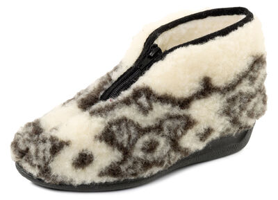 Warme Damen-Hausschuhe, mit Reißverschluss 