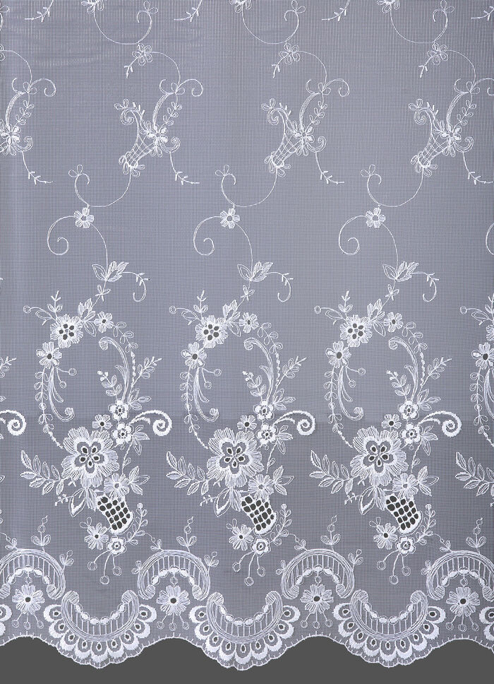 Store mit Plauener Stickerei und Universalschienenband WEISS