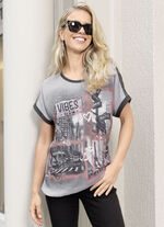 Shirt mit Chiffon-Besatz 