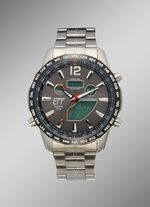 Funk-Solar-Herrenuhr mit Edelstahlbandgeh&auml;use 