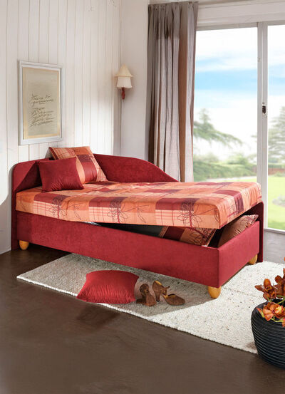 Studioliege mit rechts oder links aufstellbarem Seitenteil 