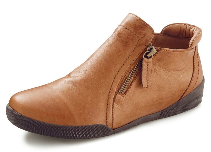 Andrea Conti, sportliche Damen-Boots, mit herausnehmbarem Fu&szlig;bett COGNAC