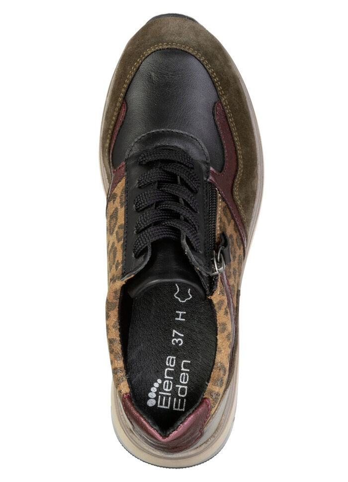 ELENA EDEN, trendige Damen-Sneaker, Weite H, mit herausnehmbarem Fußbett BRAUN-BUNT