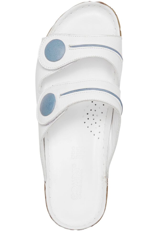 Gemini Pantolette aus teilweise schattiertem Rind-Nappaleder WEISS-JEANS