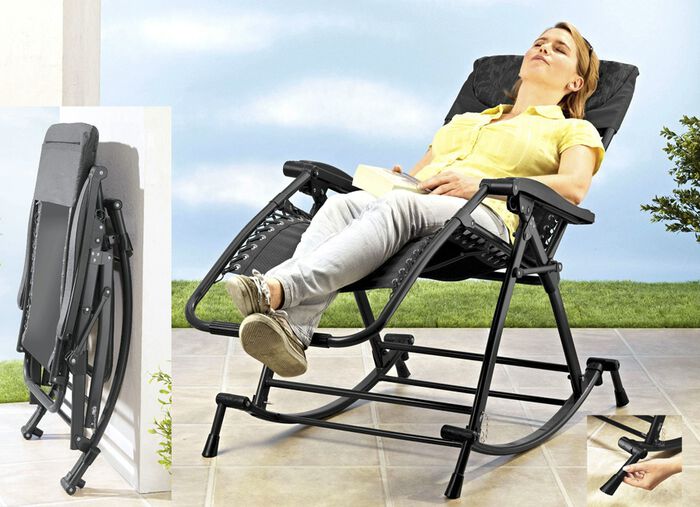 Schaukelstuhl 2in1 SCHWARZ