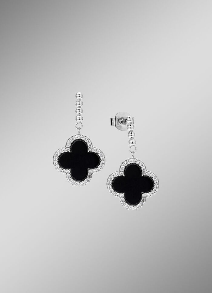 Schicke Kleeblatt-Ohrstecker aus Silber 