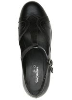 ELENA EDEN, schicke Damen-Pumps, Weite H, aus Leder SCHWARZ