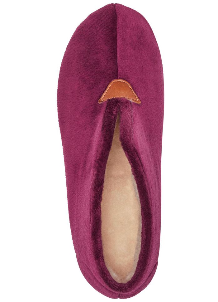 Laurina Hausschuh aus samtigen Textilmaterial BORDEAUX