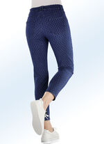 Jeans mit angesagter Punktedessinierung DUNKELBLAU