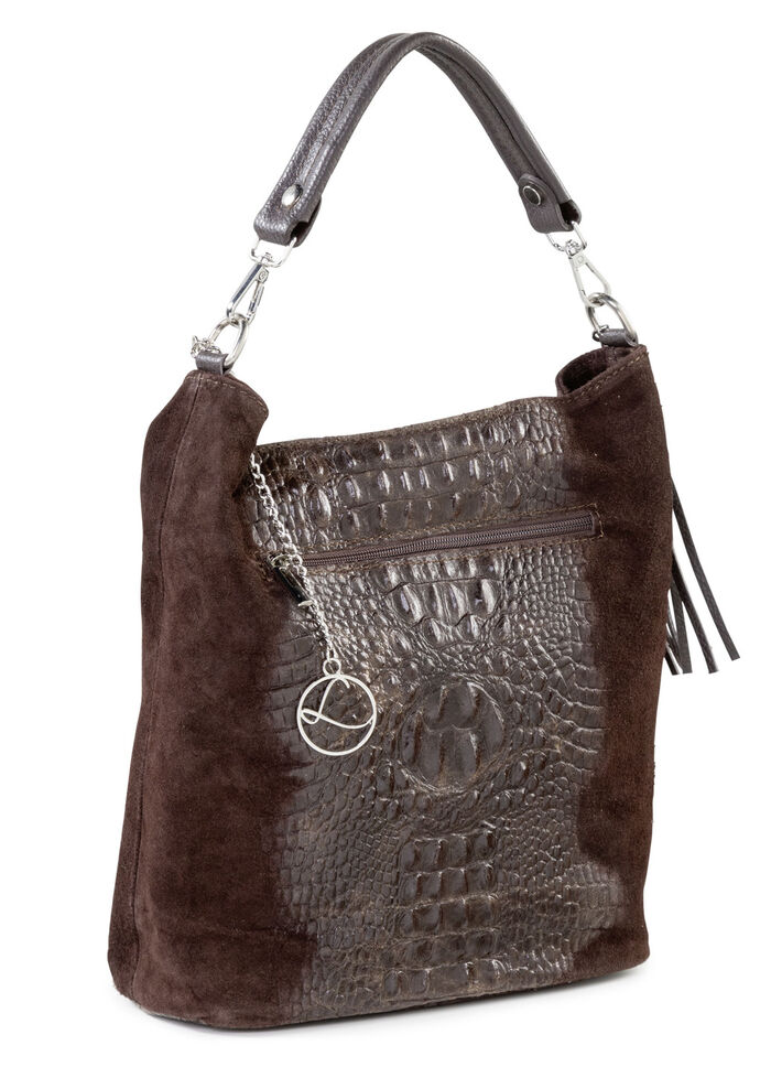 Laurina Tasche aus Kalb-Veloursleder  MOKKA