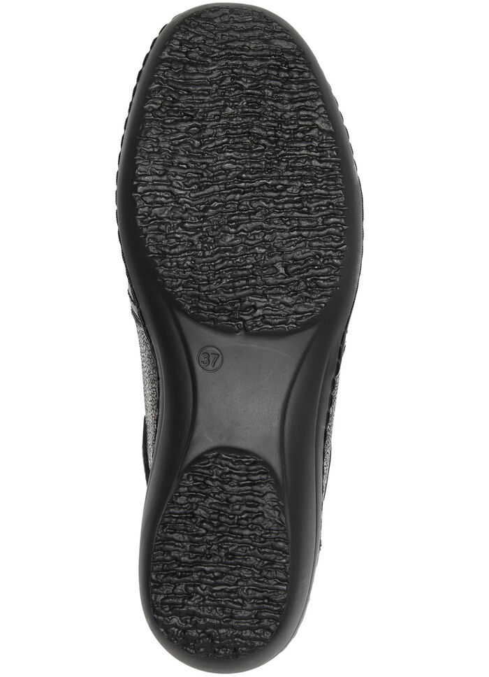 ELENA EDEN, bequeme Damen-Slipper, Weite H, mit herausnehmbarem Fu&szlig;bett SCHWARZ
