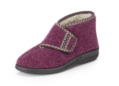 Warme Damen-Hausschuhe, Weite H, mit Klettverschluss 