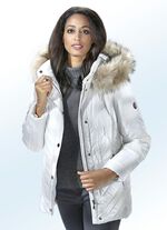 Jacke mit Kunstpelz-Besatz an der Kapuze 