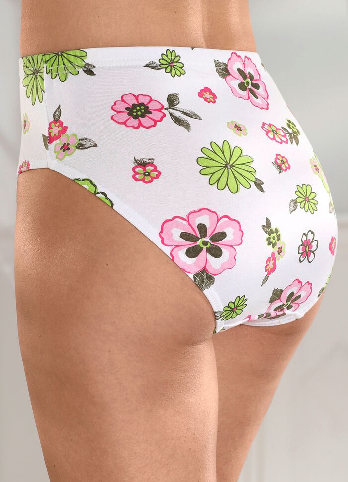 Viererpack Slips mit farbenfrohem Blumendessin 