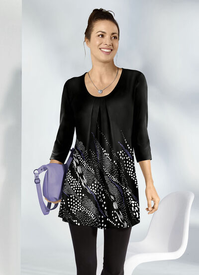 Attraktives Longshirt mit 3/4-langen Ärmeln 