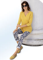 Hose mit aparter Floral-Dessinierung 