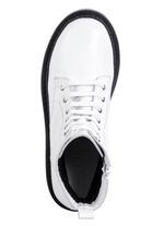 Gemini Schn&uuml;r-Stiefelette aus weichem Rind-Nappaleder WEISS