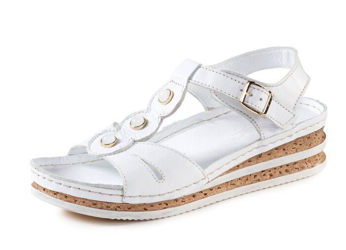 Andrea Conti Sandale aus weichem Nappaleder WEISS