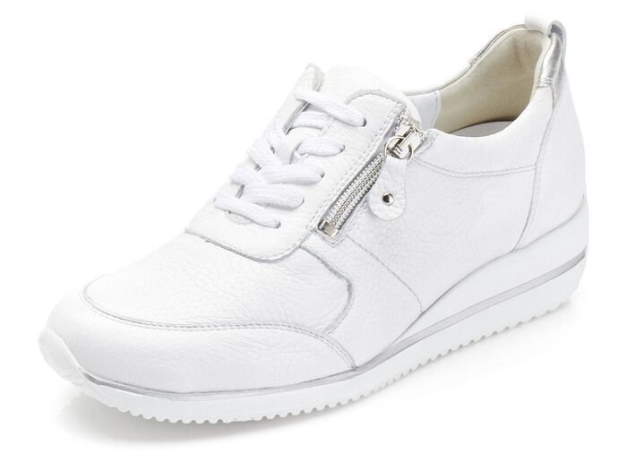 Waldl&auml;ufer, leichte Damen-Sneaker, Weite H, mit herausnehmbarem Fu&szlig;bett WEISS