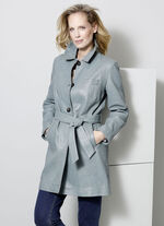 Lederkurzmantel mit Umlegekragen 