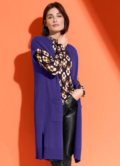 Long-Strickweste aus Kaschmir 