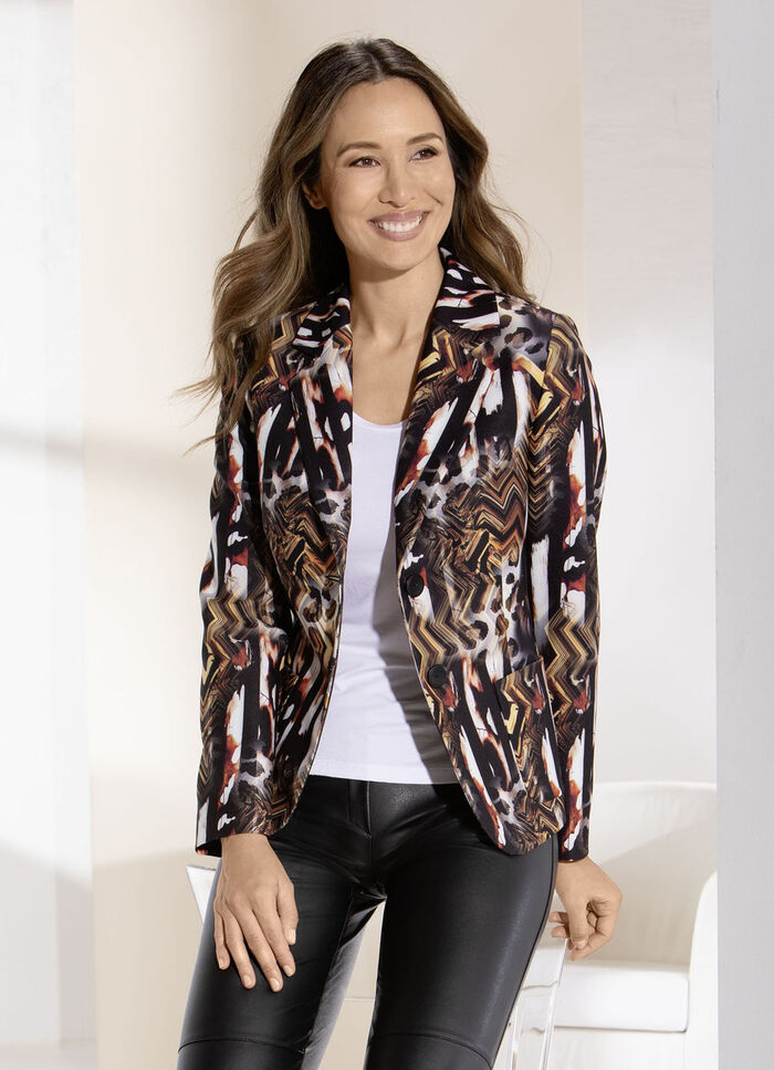 Kurzblazer mit extravagantem Dessin 