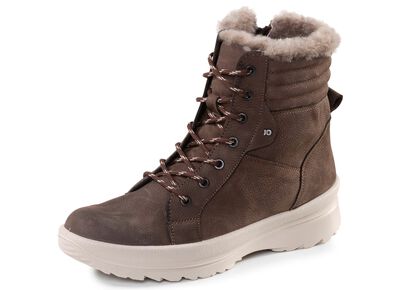 Schn&uuml;r-Bootie aus echtem Lammfell 