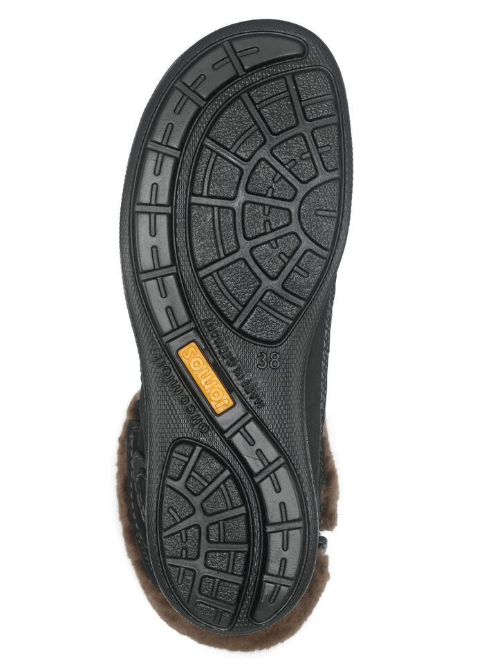 Schn&uuml;r-Booties mit echtem Lammfellfutter SCHWARZ