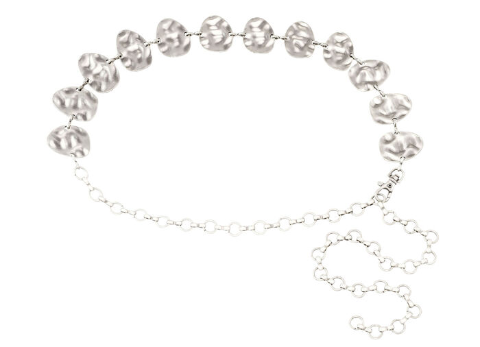 Trendiger Damen-Kettengürtel, mit Karabinerverschluss ALTSILBER