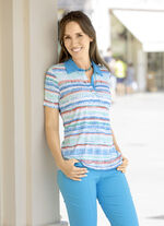 Poloshirt mit kurzer Zierknopfleiste 