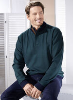 Stehkragen-Shirt in 3 Farben GRÜN-MARINE