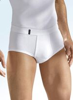 Dreierpack Slips aus Feinripp mit Eingriff, weiß, Bio-Baumwolle 