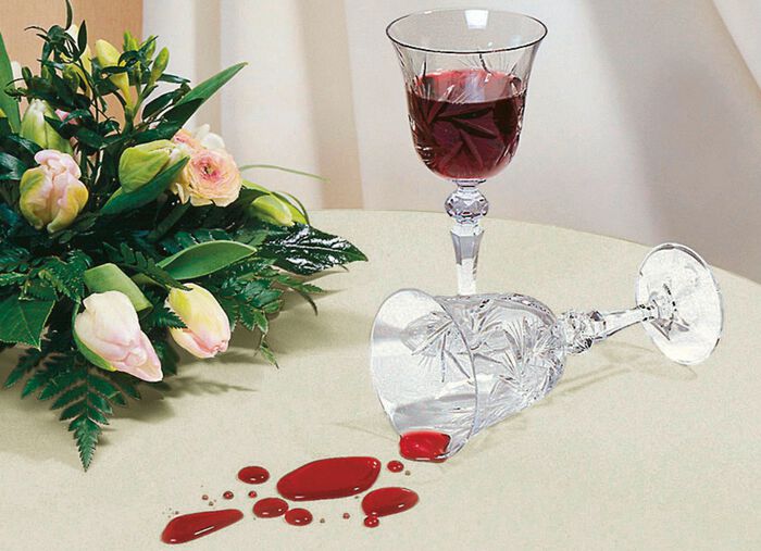 Tischdekoration mit Fleckschutz und Glitzergarn CHAMPAGNER-GOLD