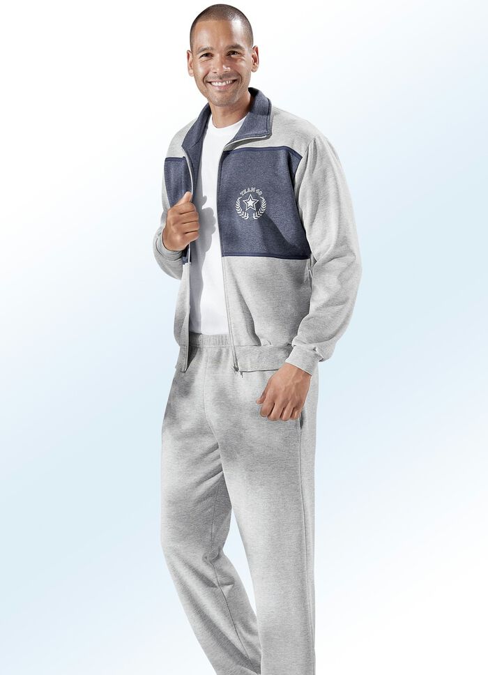 Freizeitanzug mit zwei Hosen GRAU-BLAU