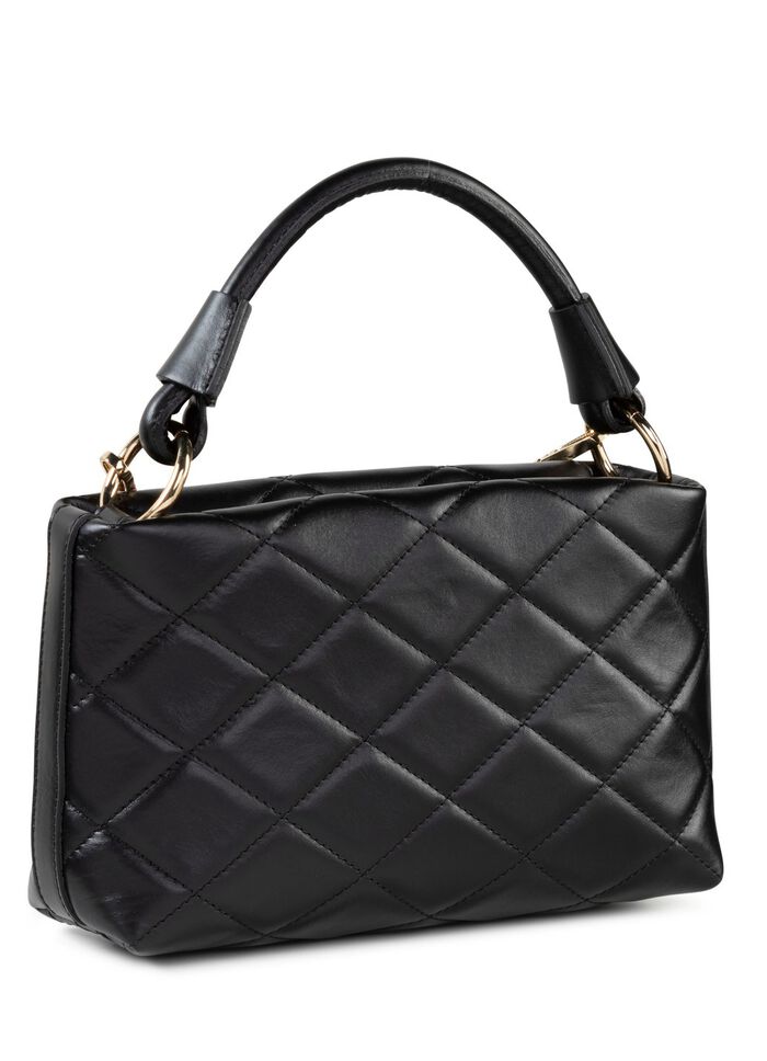 Laurina Tasche mit trendiger Ziersteppung SCHWARZ