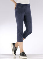 Caprijeans mit Strasssteinchenzier DUNKELBLAU