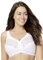 Glamorise Stütz-BH mit Stickereispitze WEISS